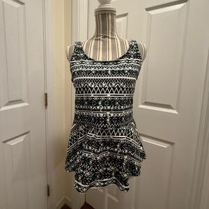 Express Zipper Back Peplum Tank